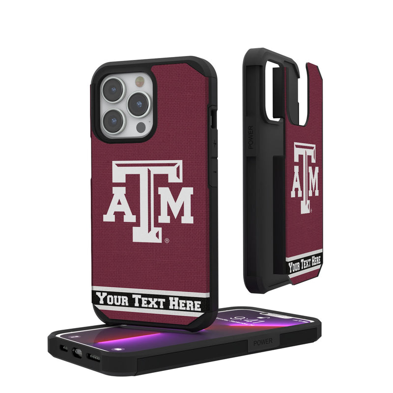 Texas A&M University Aggies Personalized Stripe iPhone Rugged Phone Case for Apple iPhone