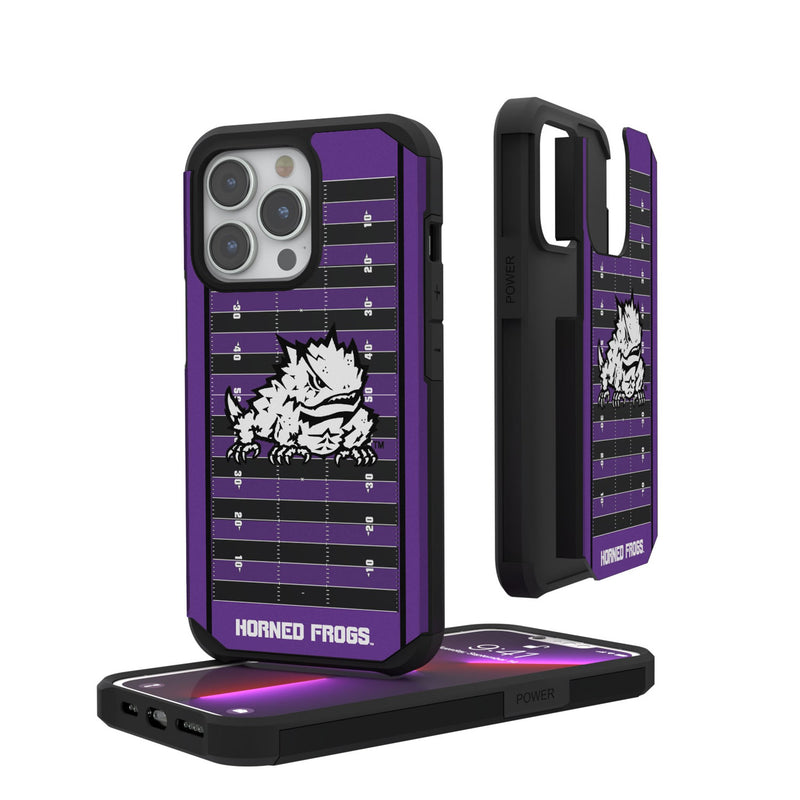 Texas Christian University Horned Frogs Athletic Frog Field iPhone Rugged Phone Case