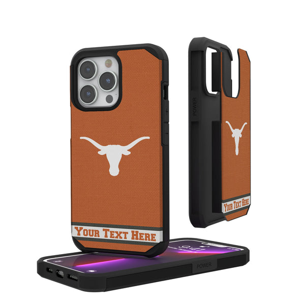 University of Texas Longhorns Personalized Stripe iPhone Rugged Phone Case for Apple iPhone