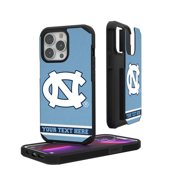 University of North Carolina Tar Heels Personalized Stripe iPhone Rugged Phone Case for Apple iPhone