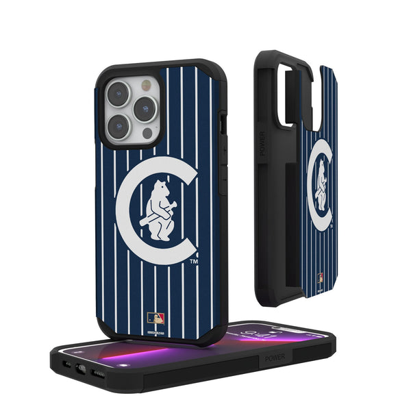 Chicago Cubs 1911-1912 - Cooperstown Collection Pinstripe iPhone Rugged Phone Case