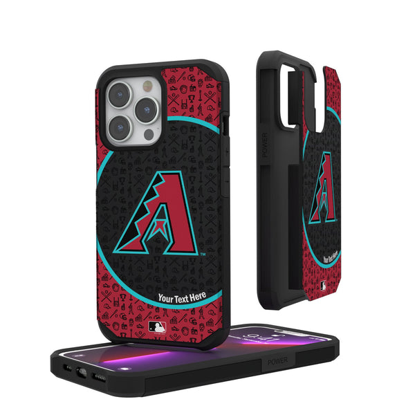 Arizona Diamondbacks Personalized Circle iPhone Rugged Phone Case for Apple iPhone