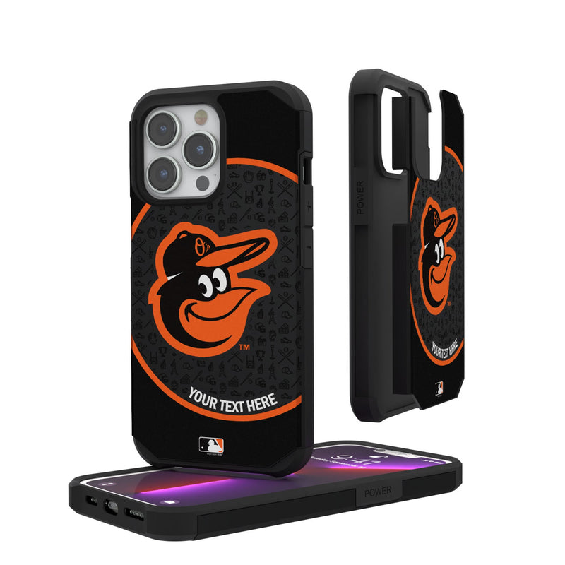 Baltimore Orioles Personalized Circle iPhone Rugged Phone Case for Apple iPhone