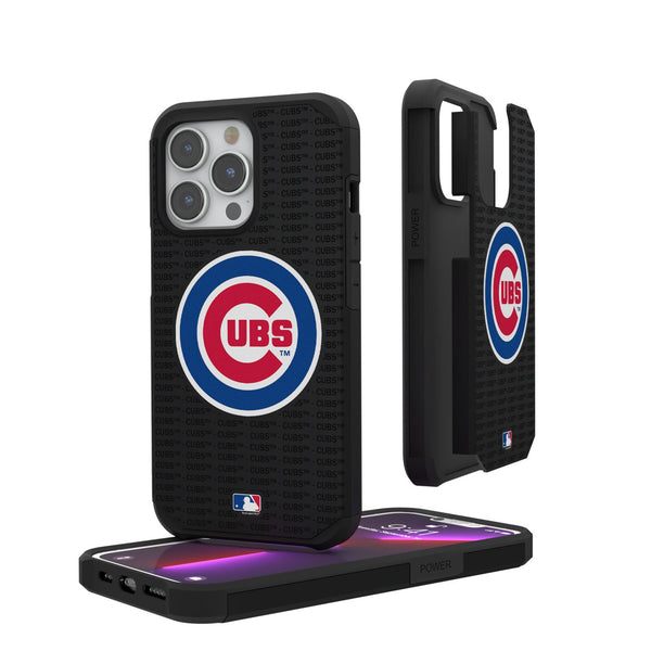 Chicago Cubs Text Backdrop iPhone Rugged Phone Case