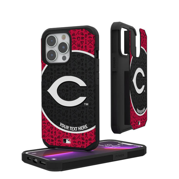 Cincinnati Reds Personalized Circle iPhone Rugged Phone Case for Apple iPhone