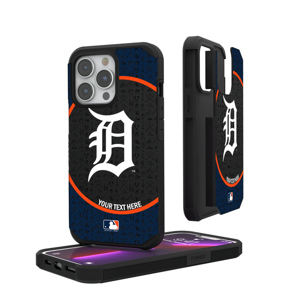Detroit Tigers Personalized Circle iPhone Rugged Phone Case for Apple iPhone