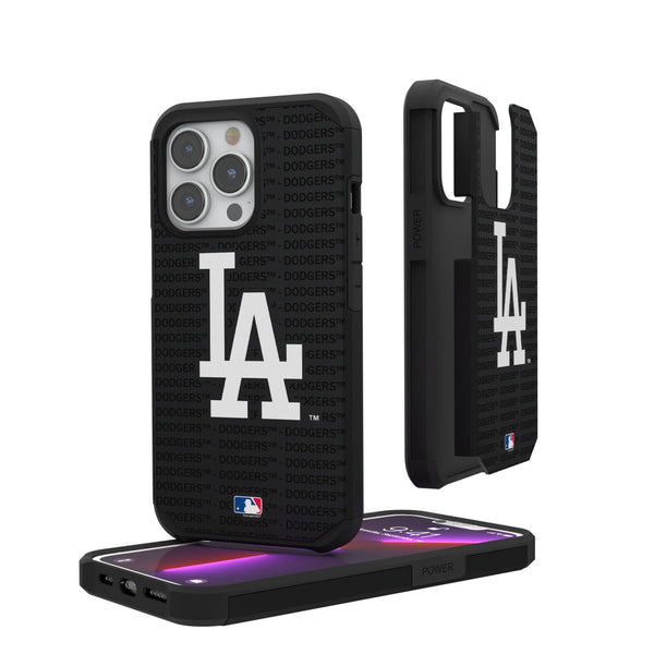 LA Dodgers Text Backdrop iPhone Rugged Phone Case