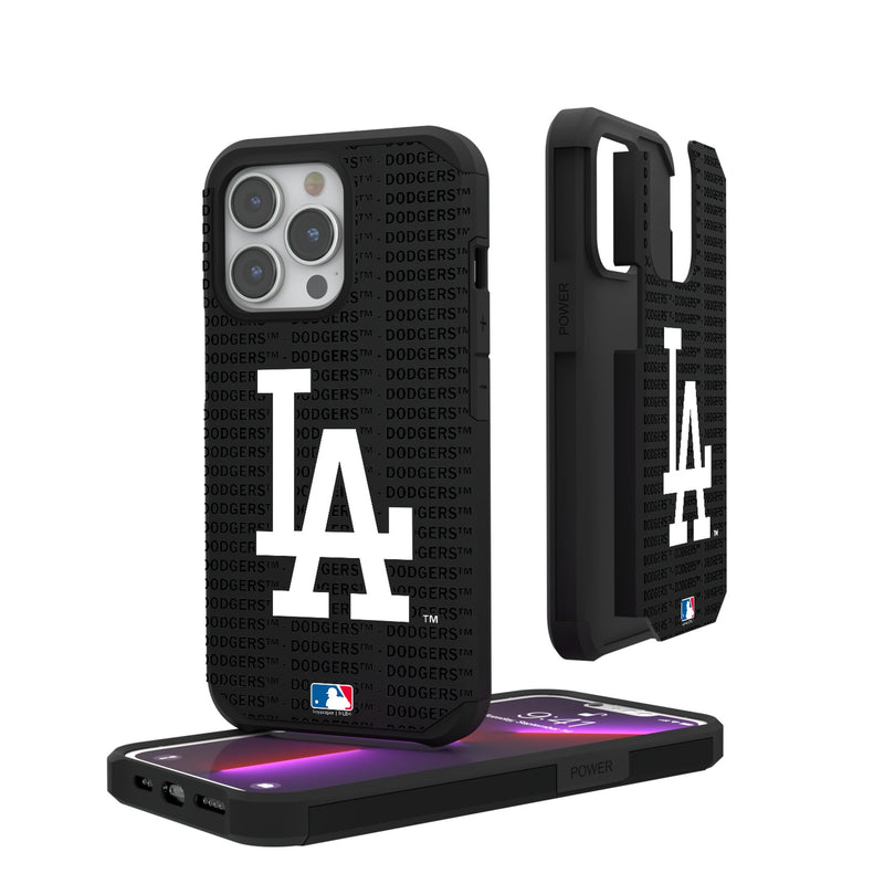 LA Dodgers Text Backdrop iPhone Rugged Phone Case for Apple iPhone