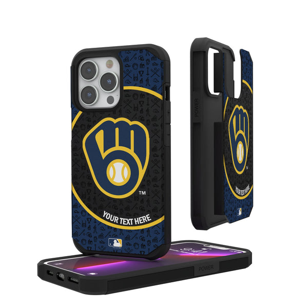 Milwaukee Brewers Personalized Circle iPhone Rugged Phone Case for Apple iPhone