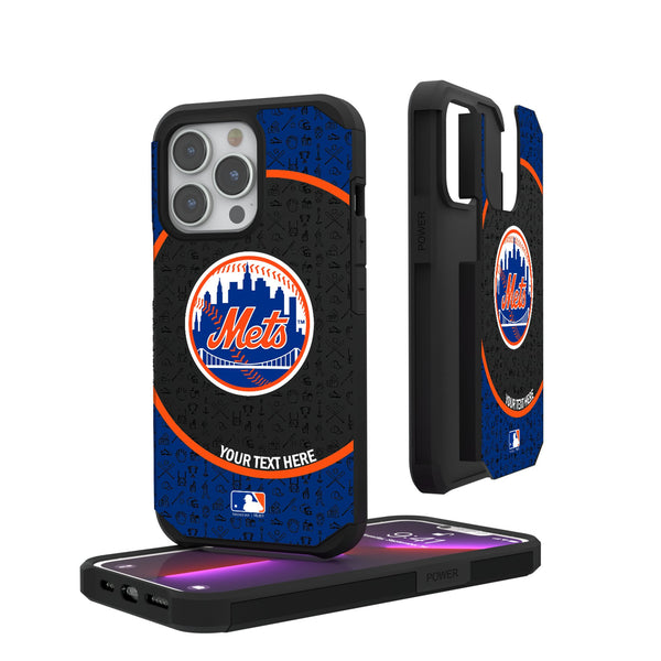 New York Mets Personalized Circle iPhone Rugged Phone Case for Apple iPhone