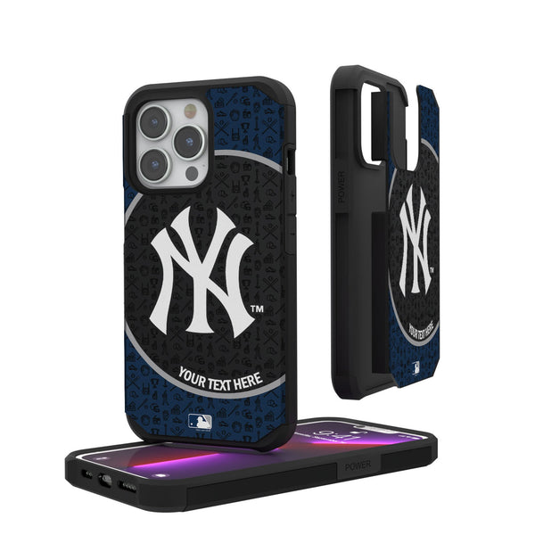 New York Yankees Personalized Circle iPhone Rugged Phone Case for Apple iPhone