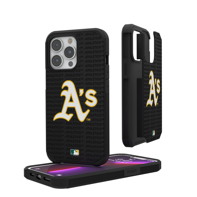 Oakland Athletics Text Backdrop iPhone Rugged Phone Case