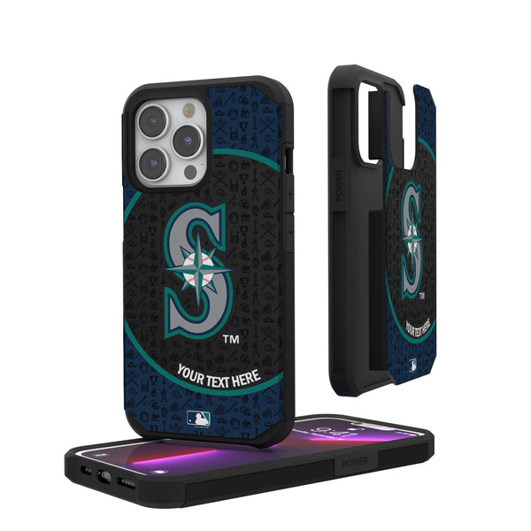 Seattle Mariners Personalized Circle iPhone Rugged Phone Case for Apple iPhone