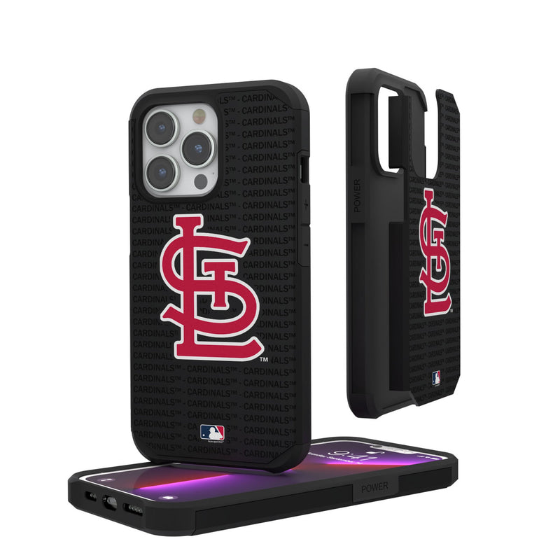 St Louis Cardinals Text Backdrop iPhone Rugged Phone Case