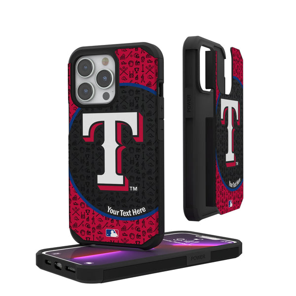 Texas Rangers Personalized Circle iPhone Rugged Phone Case for Apple iPhone