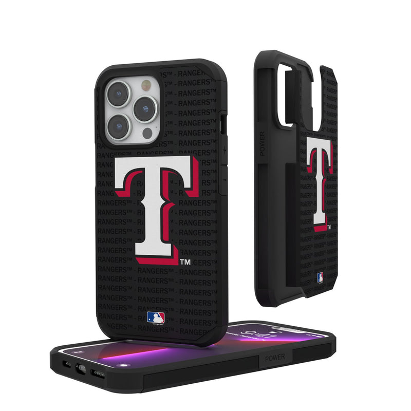 Texas Rangers Text Backdrop iPhone Rugged Phone Case