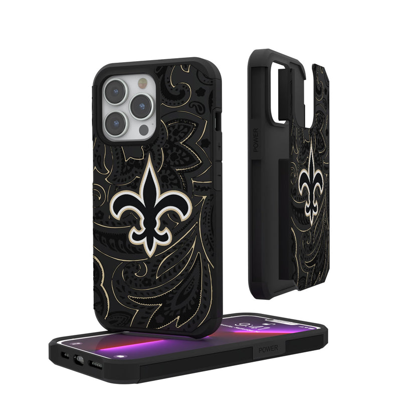 New Orleans Saints Paisley iPhone Rugged Phone Case