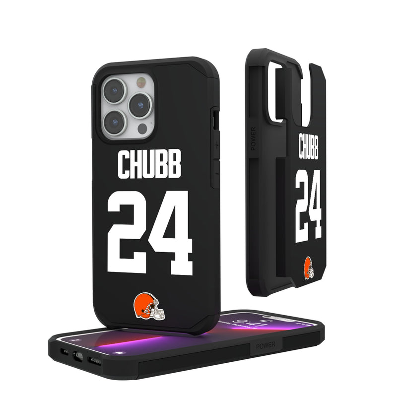 Nick Chubb Cleveland Browns 24 Ready iPhone Rugged Phone Case