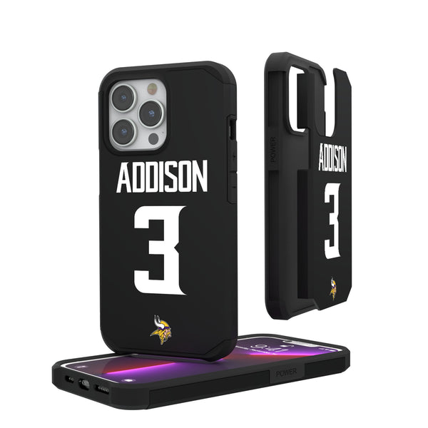 Jordan Addison Minnesota Vikings 3 Ready iPhone Rugged Phone Case