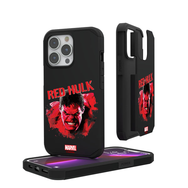 Marvel Avengers Red Hulk Badge iPhone Rugged Phone Case