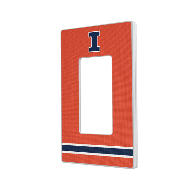University of Illinois Fighting Illini Stripe Hidden-Screw Light Switch Plate