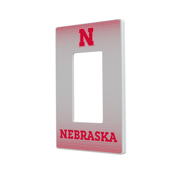 University of Nebraska Huskers Block N Linen Hidden-Screw Light Switch Plate