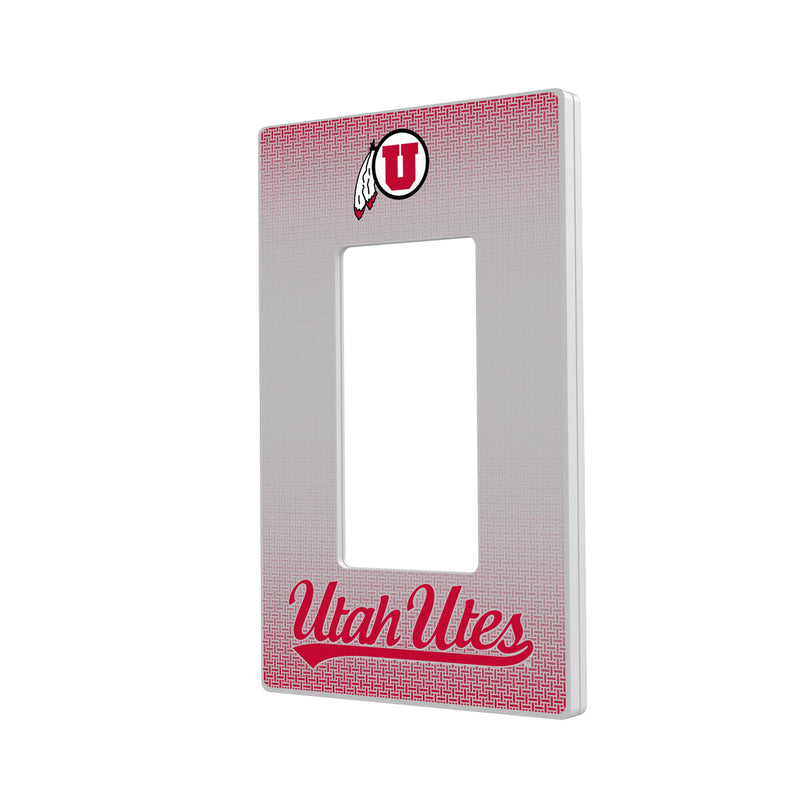 Utah Utes Linen Hidden-Screw Light Switch Plate