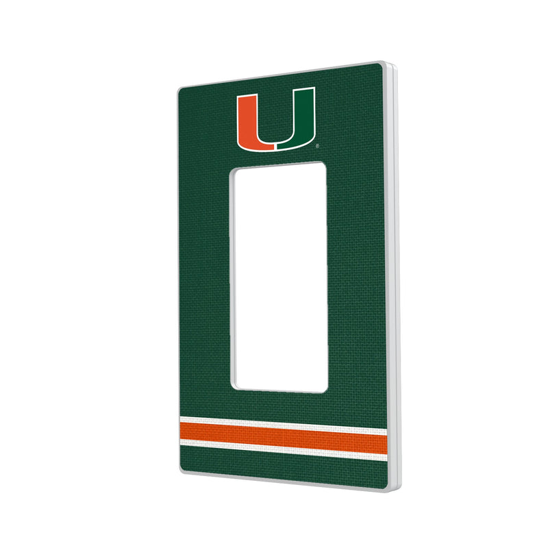 University of Miami Hurricanes Stripe Hidden-Screw Light Switch Plate