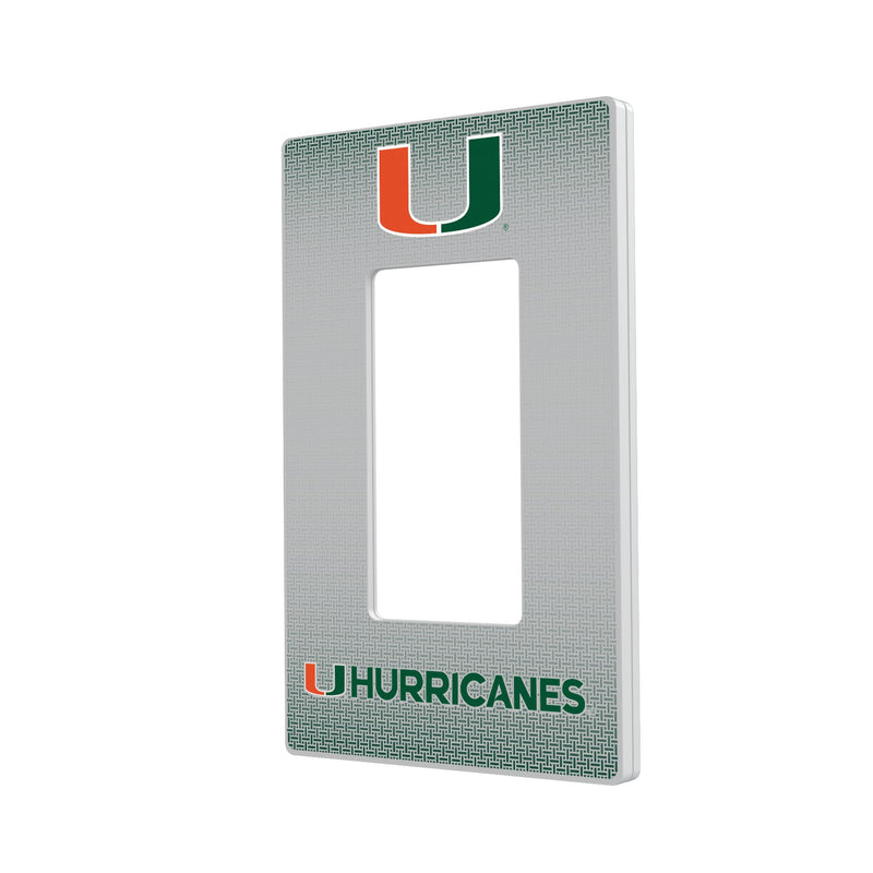 University of Miami Hurricanes Linen Hidden-Screw Light Switch Plate