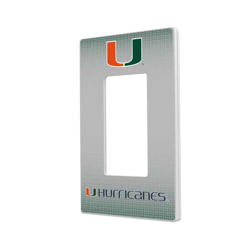 Miami Hurricanes Linen Hidden-Screw Light Switch Plate