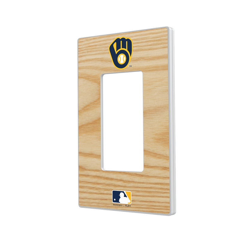 Milwaukee Brewers Baseball Bat Hidden-Screw Light Switch Plate