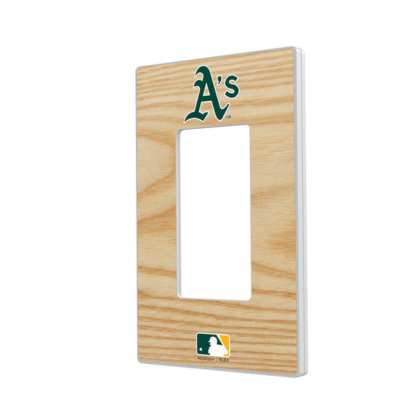 Oakland Athletics Baseball Bat Hidden-Screw Light Switch Plate