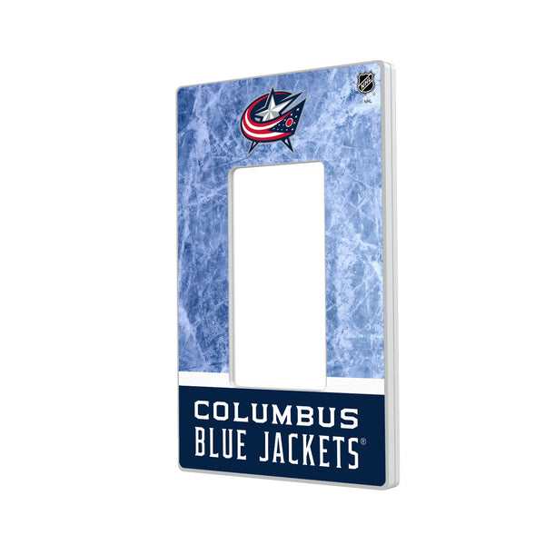 Columbus Blue Jackets Ice Wordmark Hidden-Screw Light Switch Plate