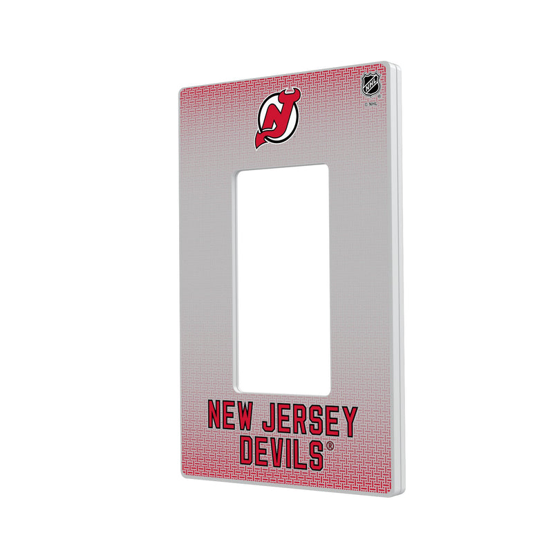 New Jersey Devils Linen Hidden-Screw Light Switch Plate