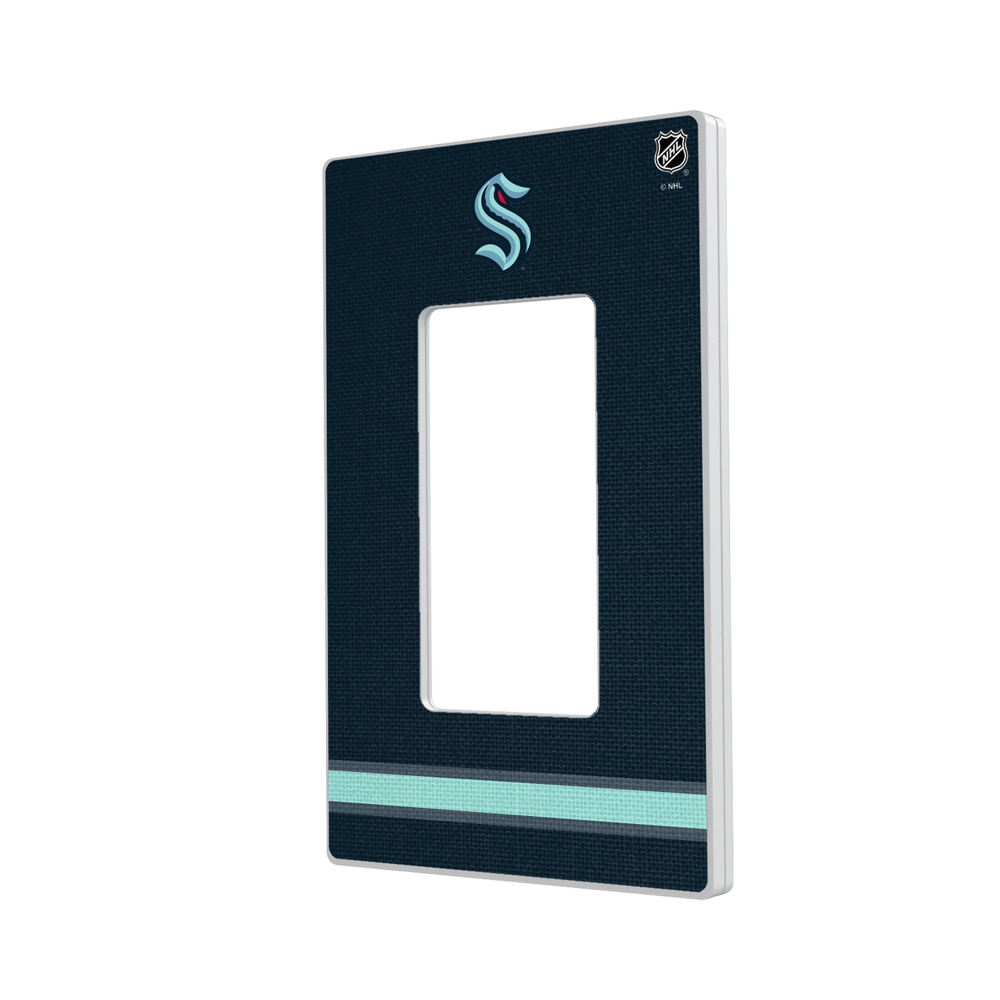 Seattle Kraken Stripe Hidden-Screw Light Switch Plate