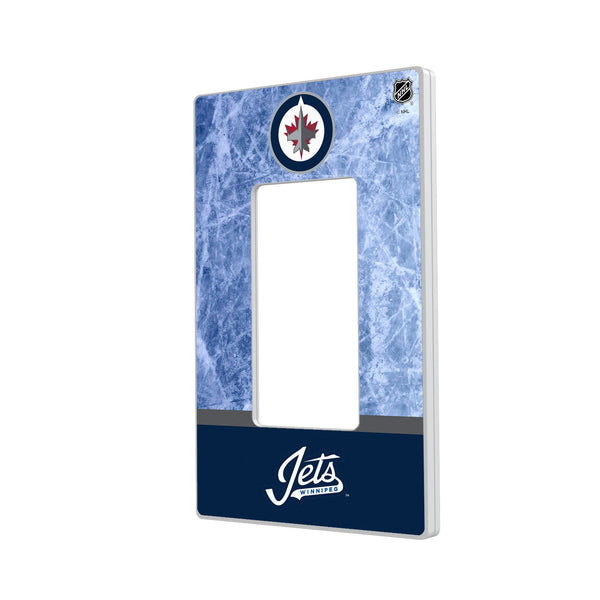 Winnipeg Jets Ice Wordmark Hidden-Screw Light Switch Plate