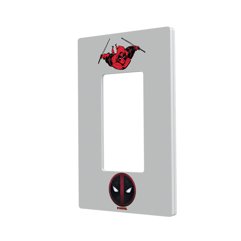 Marvel Deadpool Badge  Hidden-Screw Light Switch Plate