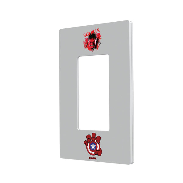 Marvel Avengers Red Hulk Badge Hidden-Screw Light Switch Plate