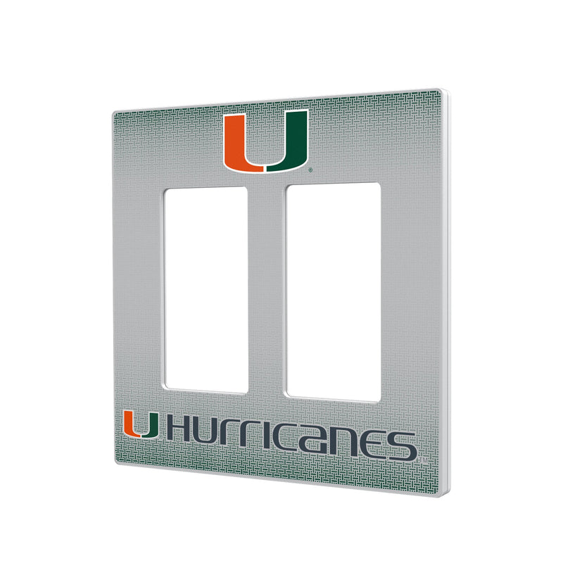 Miami Hurricanes Linen Hidden-Screw Light Switch Plate