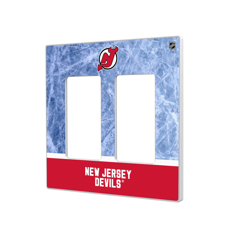 New Jersey Devils Ice Wordmark Hidden-Screw Light Switch Plate