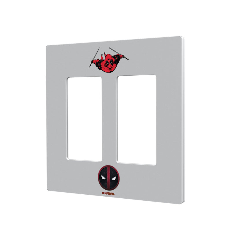 Marvel Deadpool Badge  Hidden-Screw Light Switch Plate