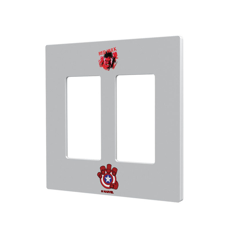 Marvel Avengers Red Hulk Badge Hidden-Screw Light Switch Plate