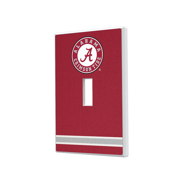 University of Alabama Crimson Tide Stripe Hidden-Screw Light Switch Plate