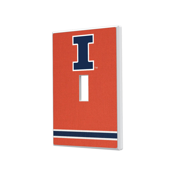 University of Illinois Fighting Illini Stripe Hidden-Screw Light Switch Plate