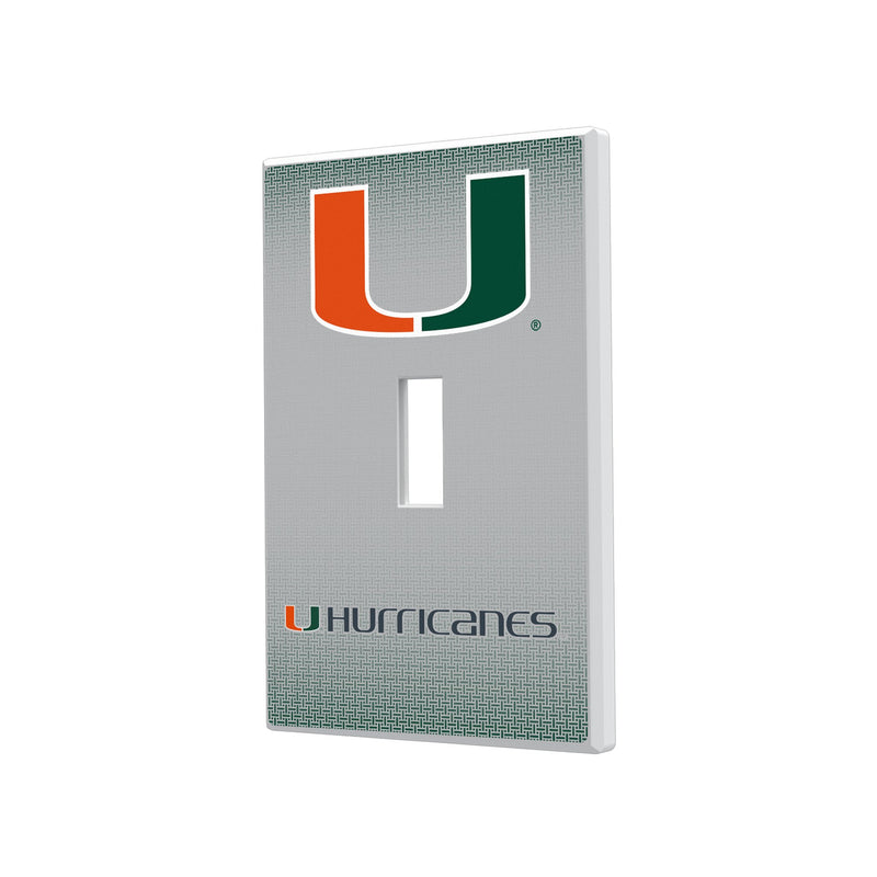 Miami Hurricanes Linen Hidden-Screw Light Switch Plate