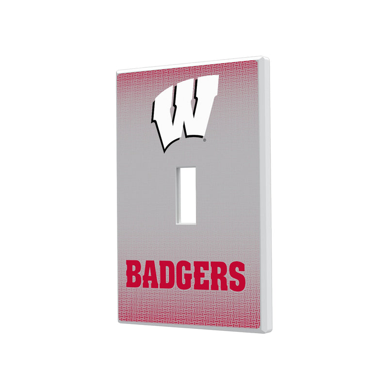 Wisconsin Badgers Linen Hidden-Screw Light Switch Plate