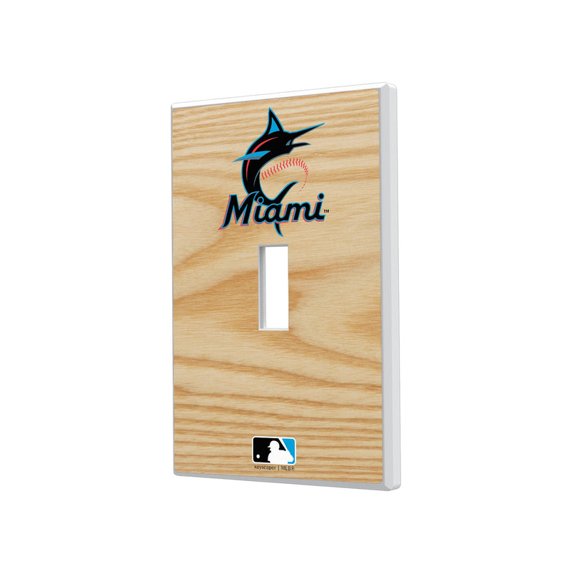 Miami Marlins Baseball Bat Hidden-Screw Light Switch Plate