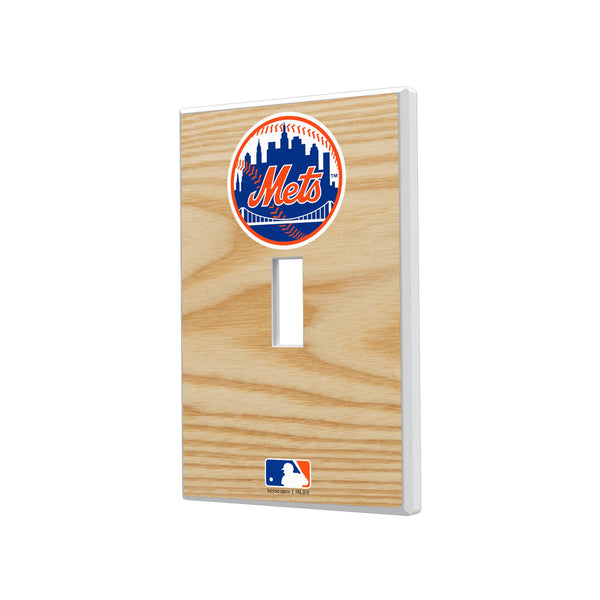 New York Mets Baseball Bat Hidden-Screw Light Switch Plate
