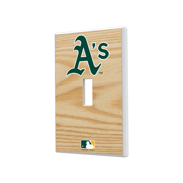 Oakland Athletics Baseball Bat Hidden-Screw Light Switch Plate