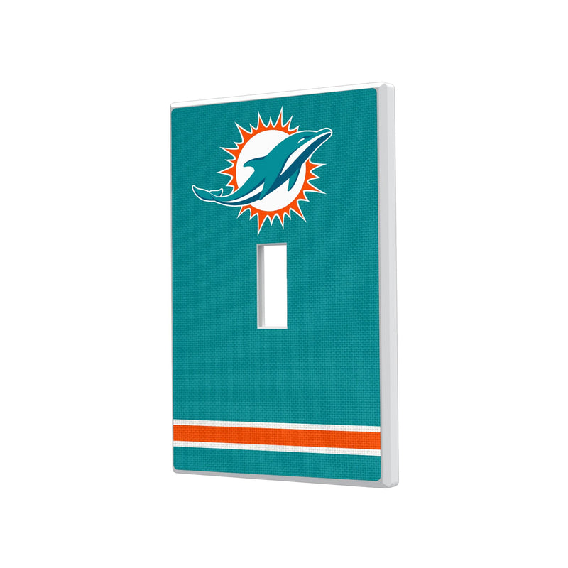 Miami Dolphins Stripe Hidden-Screw Light Switch Plate